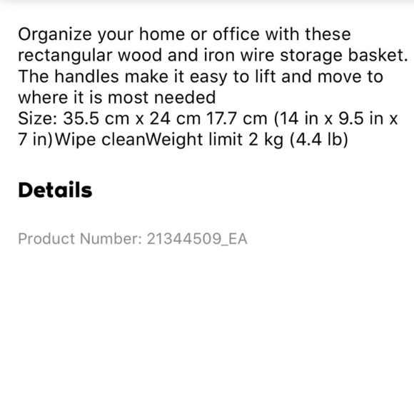 Life at home organizing wire and wood basket - Picture 4 of 4